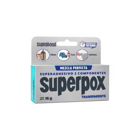 Adhesivo Epoxi 25g Superpox Transparente Estuche